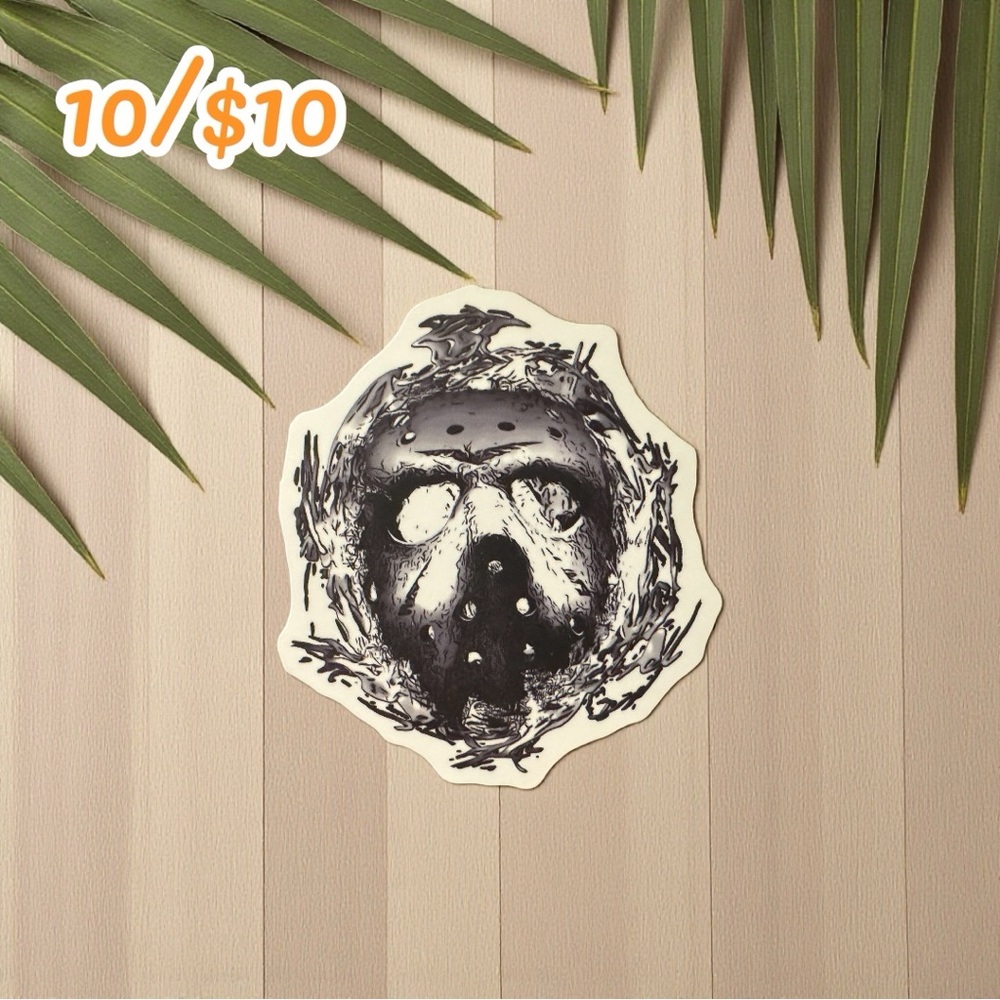 Friday the 13th Camp Horror Collage Sticker – Matte – Approx. 2 1/2”